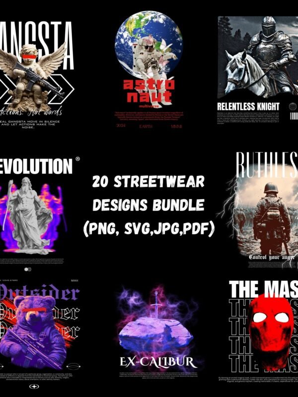 20 Streetwear Designs Bundle V1